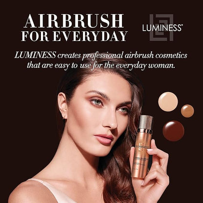 LUMINESS Silk Airbrush Spray Foundation & Buffing Brush Deep Rich)