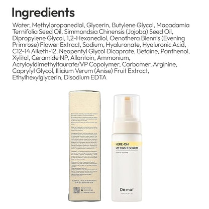Here-Oh My First Hydrating Face Formula with Hyaluronic Acid | Bubble Texture for Barrier Support & Glow | Korean Care for Dry & Sensitive Types (1.69 fl oz)