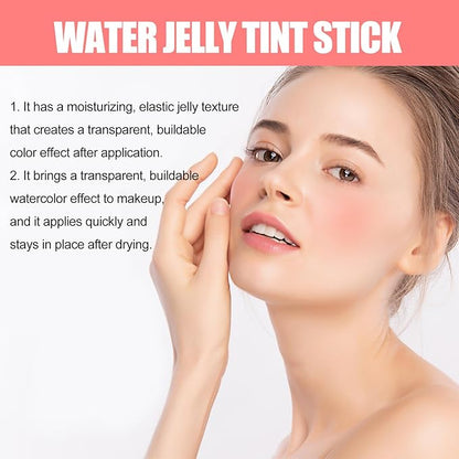 4 Color Milk Jelly Blush Stick, Milk Cooling Water Jelly Tint, Moisturizing Sheer Lip & Cheek Stain Jelly Blush Makeup.