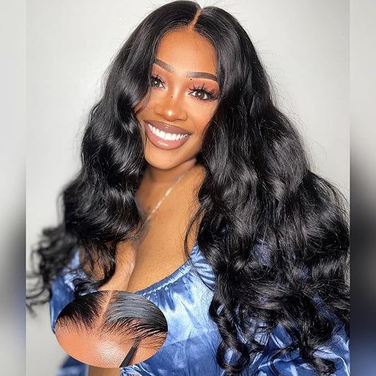 Body Wave Lace Front Wigs Human Hair Pre Plucked 180% Density 4x4 Lace Closure Wigs Human Hair for Black Women Glueless Wig 18 Inch