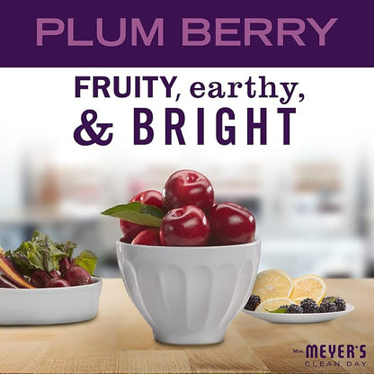 MRS. MEYER'S CLEAN DAY Liquid Hand Soap, Cruelty Free and Biodegradable Formula, Plum Berry Scent, 12.5 oz- Pack of 3