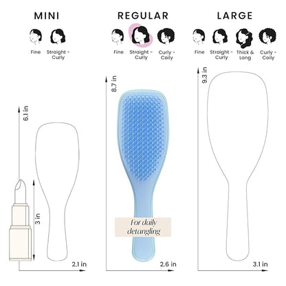 Tangle Teezer Ultimate Detangler Brush for Wet & Dry Hair, Eliminates Knots & Reduces Breakage for All Hair Types, Denim Blues