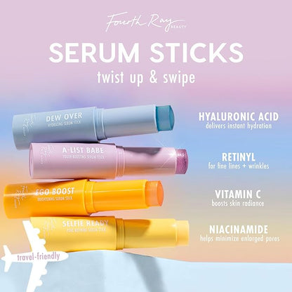ColourPop Brightening Vitamin C Serum Stick - Radiance-Boosting Face Serum Stick for Glowy Summer Makeup Prep - Enriched with Turmeric to Help Approve the Appearance of Redness - Ego Boost (0.25 oz)