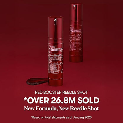 VT COSMETICS Red Booster Reedle Shot 100, Microneedling Serum with Dragon’s Blood, Exosome, Soothing Relief Serum for Irritated, and Sun-Stressed Skin & Hair, Korean Skincare 1.69 fl oz (50ml)