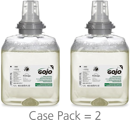 GOJO Green Certified Foam Hand Cleaner, Fragrance Free, EcoLogo Certified, 1200 mL Hand Soap Refill TFX Touch-Free Dispenser (Pack of 2) – 5665-02