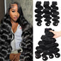 Beauty Queen 16A Body Wave Bundles Human Hair 22 24 26 Inch 100% Unprocessed Brazilian Human Hair Weave Bundles Thick Raw Vigin Hair Long Hair Extensions Natural Color For Women