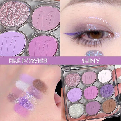 9 Colors Purple Grape Matte Shimmer Eyeshadow Palette