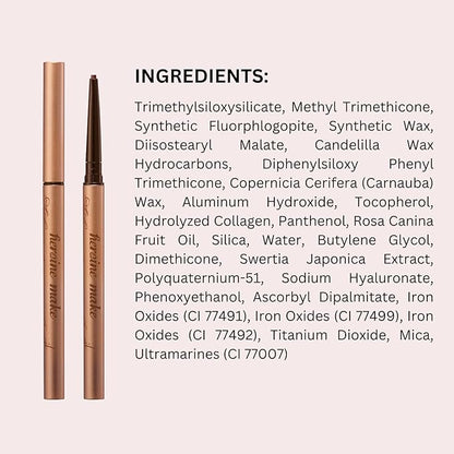 Heroine Make by KISSME Soft Define Waterproof Cream Pencil Eyeliner, Long-Lasting Natural Shades, 0.1g Punched Eyeliner Oval Core, 03 Rosé Brown, 0.01oz