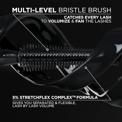 L'Oreal Paris Voluminous Panorama Mascara,Volumizing and Lengthening Mascara,Washable Longwear and Smudge Resistant Make Up,Black Brown,0.33 Fl Oz