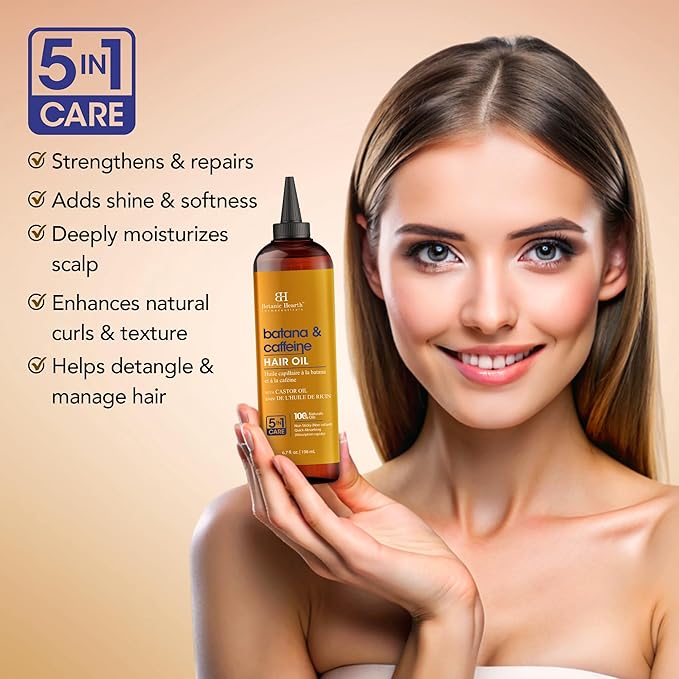 Botanic Hearth Caffeine & Batana Oil for Hair Growth Hair Oil (6.7 fl oz) | Revitalizing and Strengthening Hair Treatment for Fuller, Healthier-Looking Hair | Suitable for All Hair Types