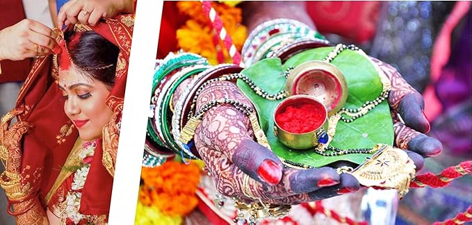 Indian Dark Red Pure Kumkum Powder (Sindoor, Kumkuma, Box 1)