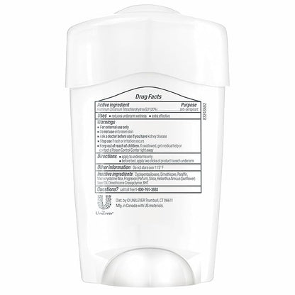 Dove Clinical Protection Antiperspirant Deodorant For Sweat and Odor Protection Original Clean Antiperspirant For Women Made With 1/4 Moisturizers 1.7 oz