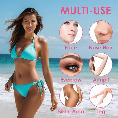 Upgraded 4 in 1 Electric Razors for Women, Portable Shaver with Digital LED Battery Display, Rechargeable Women Electric Trimmer for Face Arm Body Legs Underarm Bikini