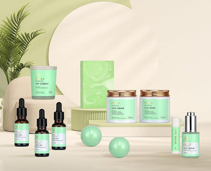Facial Skin Care Set & Spa Kit - Gift for Women Ideas, Self-care Relaxation Gifts, Skin Care Collection with Essential Oils, Hyaluronic Acid, Vitamin E. (Tea Tree)