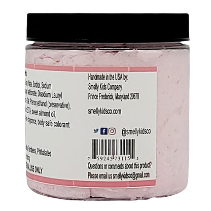 Smelly Kids Company Moisturizing Whipped Soap- Kid Friendly Cream Body Wash| Hand Wash| Shave Butter, For all skin types| No Sulfates, No Parabens, Cruelty-Free|8oz (Strawberry Milkshake))