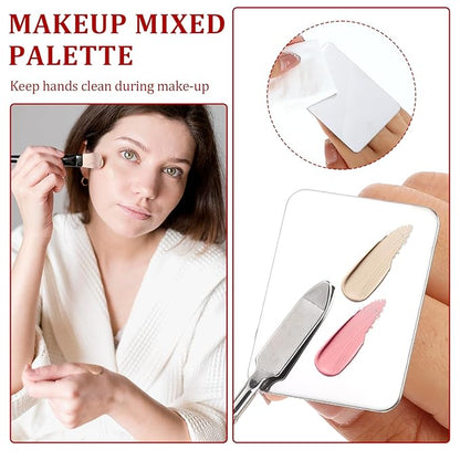 2 Pcs Stainless Steel Makeup Palette Makeup Spatula
