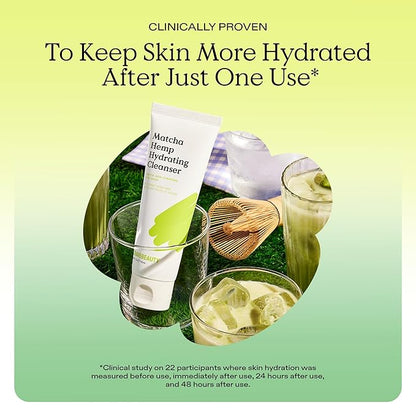 KraveBeauty Matcha Hemp Hydrating Cleanser Duo, Non Stripping Daily Face Wash, Supports Skin Barrier Enriched With Hemp Seed Oil, Suitable For Dry, Sensitive Skin, Vegan & Cruelty Free, 4.05 fl oz x2