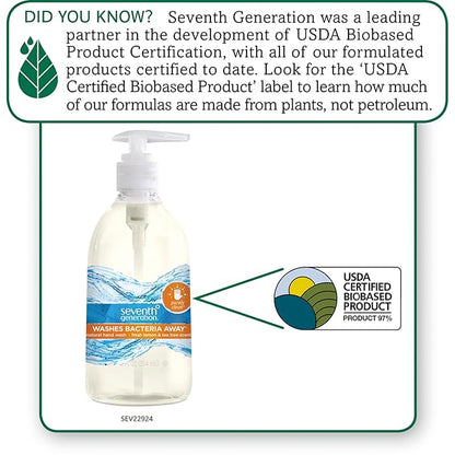 Seventh Generation Purely Clean Hand Wash, Fresh Lemon and Tea Tree, 12 Ounce