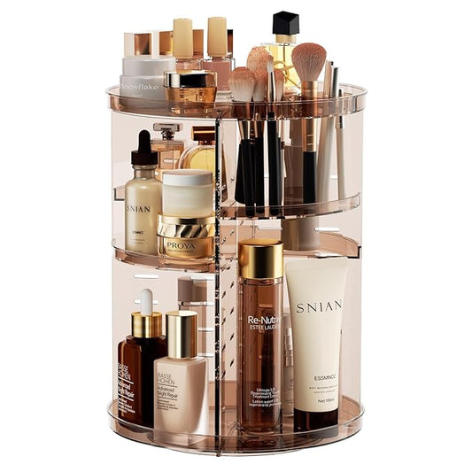 Rotating makeup organizer countertop, diy