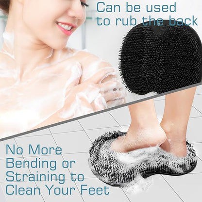 Shower foot scrubber mat back