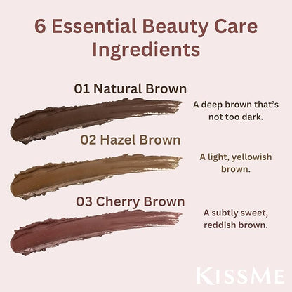 Heroine Make by KISSME Soft Define Waterproof Cream Pencil Eyeliner, Long-Lasting Natural Shades, 0.1g Punched Eyeliner Oval Core, 03 Rosé Brown, 0.01oz