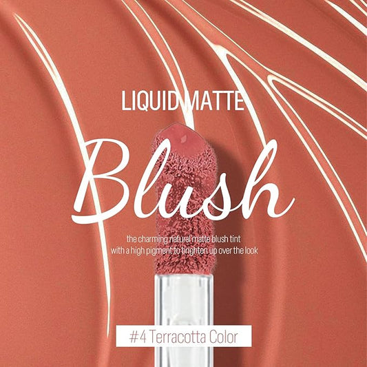 KYDA Liquid Blush, Matte Tinted for Cheeks, Lasting Dewy Finish, High Pigment Soft Creamy Blush, Blendable Lightweight Cover-Terracotta Color