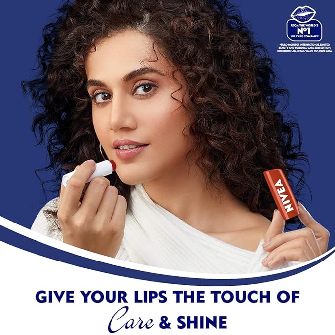 NIVEA Lip Balm, Pomegranate Shine, 4.8g Pomegranate
