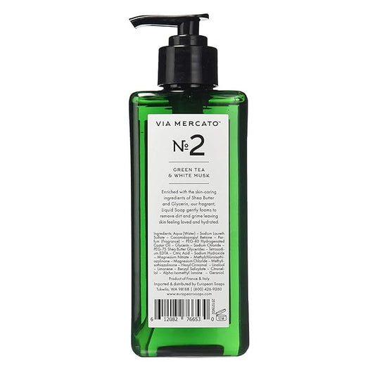 Liquid Soap, Shea Butter Enriched (12 oz), No. 2 - Green Tea & White Musk