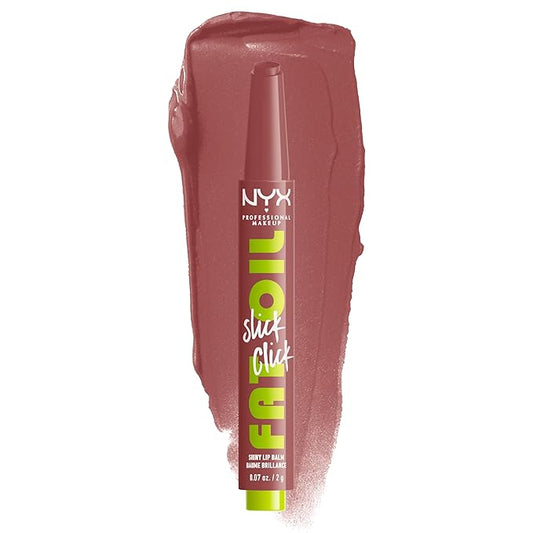 NYX PROFESSIONAL MAKEUP Fat Oil Slick Click, Lightweight, Buildable Pigmented Vegan Lip Balm - Profile Pic (Pink)