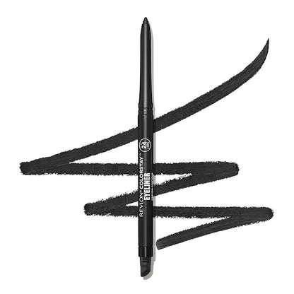 Revlon ColorStay Pencil Eyeliner with Built-in Sharpener, Waterproof, Smudgeproof, Longwearing Eye Makeup with Ultra-Fine Tip, 201 Black, 0.01 oz
