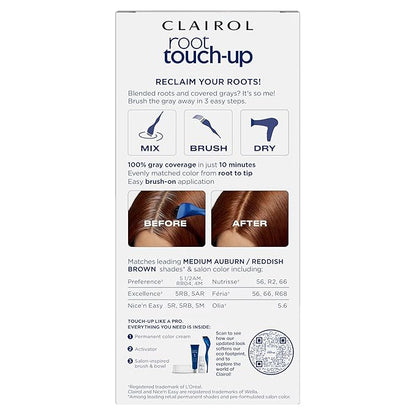 Clairol Root Touch-Up by Nice'n Easy Permanent Hair Dye, 5R Medium Auburn/Reddish Brown Hair Color, Pack of 1