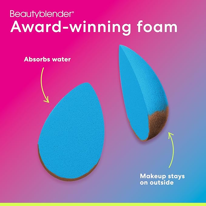 Beautyblender® | Topaz Sky Beauty Blender Makeup Sponge, Super-Soft Foam Easily Blends Foundations, Powders & Creams, Made in USA, Reusable, Washable, Streak Free Application, Vegan, Cruelty Free