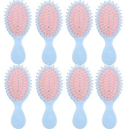 Cute Mini Travel Hair Brushes 8 Pieces, Bridesmaid Proposal Gifts, Blue&pink, for Wedding Party Favors