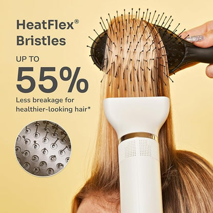 Wet Brush Easy Blowout Detangling Hair Brush, Black, Edgeless HeatFlex Bristles for Blow Dry, Ergonomic Soft-Touch Handle, Maximum Volume, Ceramic Coating Pad Smooths & Straightens (Pack of 2)