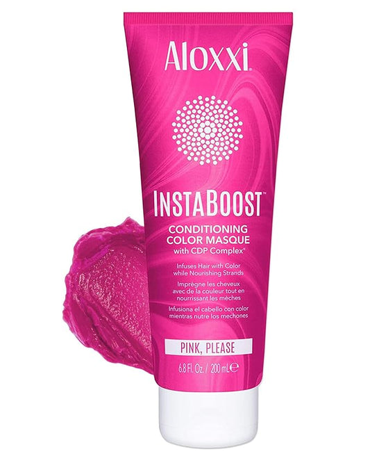 ALOXXI InstaBoost PINK Color Depositing Conditioner Mask â€“ Instant Temporary Hair Color Dye - Hair Color Masque for Deep Conditioning (Pink Please), 6.8 Fl Oz (Pack of 1)