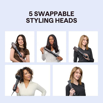 Wavytalk Hair Dryer Brush Set, Air Sculpt 5-in-1 Hot Air Brush Set | Blowout Brush Styler for Salon Blowouts, Volumizing, and Straightening, Sleek Frizz-Free for Every Hair Type, Black