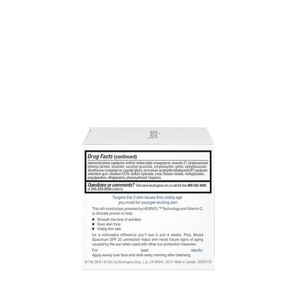 Neutrogena Triple Age Repair Anti-Aging Daily Facial Moisturizer with SPF 25 Sunscreen & Vitamin C, Firming Anti-Wrinkle Face & Neck Cream for Dark Spots, Glycerin & Shea Butter, 1.7 oz