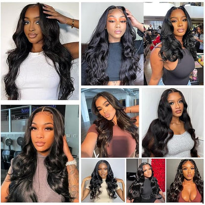 5x5 HD Lace Closure Wigs Human Hair 5x5 Body Wave Closure Wig for Women Virgin Human Hair Pre Plucked with Baby Hair 180% Density 5x5 Closure Wig True to length Natural Color 22 inch