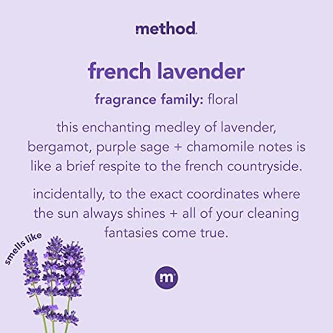 Method Foaming Hand Soap Refill, French Lavender, Recyclable Bottle, Biodegradable Formula, 28 fl oz (Pack of 4)