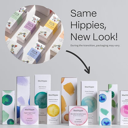 Mad Hippie Eye Cream - Anti-Aging Under Eye Cream for Dark Circles and Puffiness with Niacinamide, Peptides, Kakadu Plum & Licorice, Eye Treatment with Skin-Brightening Vitamin C, 0.5 Oz