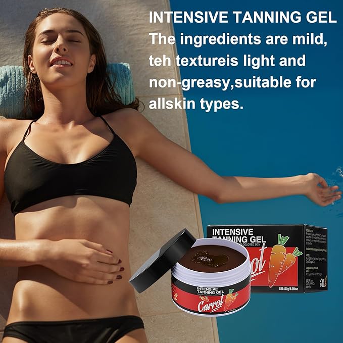 Carotene Tanning Gel, Haute Beauty Shine Brown Tanning Gel - Get a Radiant Glow with this Carrot Tanning Gel, Intensive Carotene Tanning Gel for Accelerated Outdoor Sun Tan