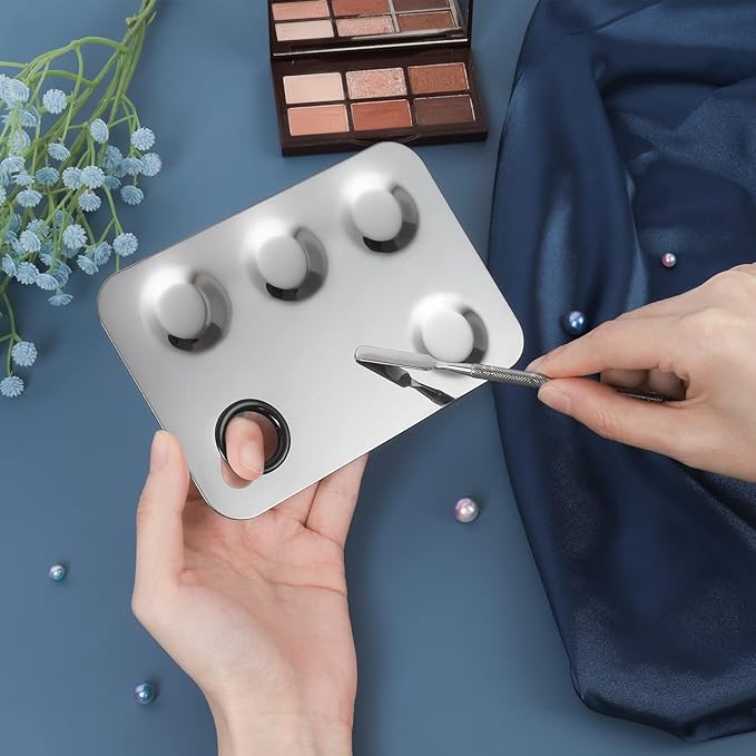 Makeup Mixing Palette, Upgrade Stainless Steel Metal Makeup