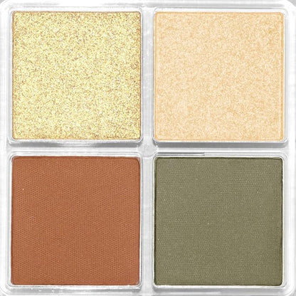 Palladio Eyeshadow Quads, Velvety Pigmented Blendable Matte, Metallic & Shimmer Finishes, Creamy Formula, Four Way Quad Eye Shadow Palette, Talc-Free (Gold Digger)