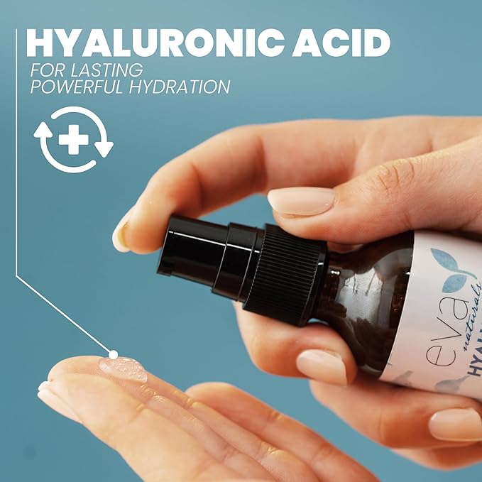 Eva Naturals Pure Hyaluronic Acid Serum For Face - Facial Serum - Wrinkles and Fine Lines - Perfect Hydrating for Face and Dry Skin - Pairs with Vitamin C Serum (2 Oz)