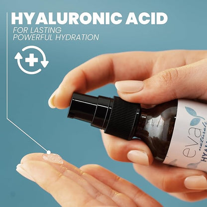 Eva Naturals Pure Hyaluronic Acid Serum For Face - Facial Serum - Wrinkles and Fine Lines - Perfect Hydrating for Face and Dry Skin - Pairs with Vitamin C Serum (2 Oz)