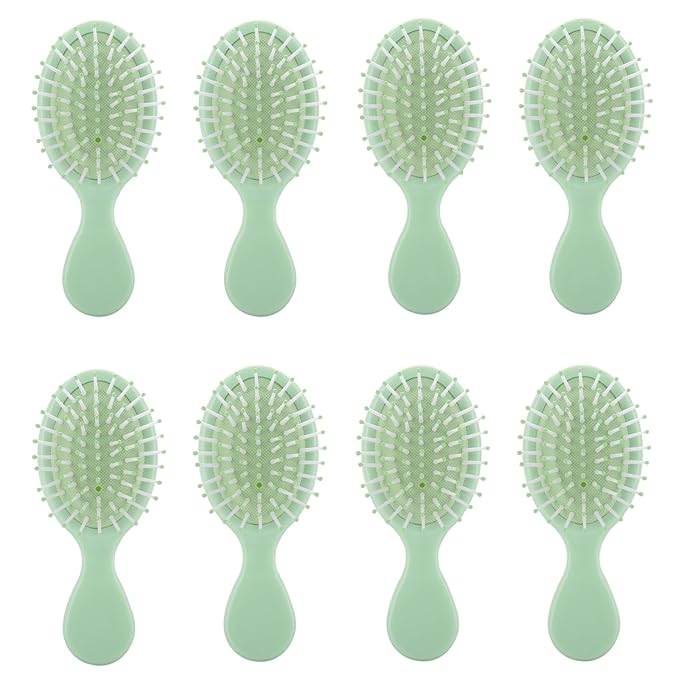 Bridesmaid Proposal Gifts: Mini Dry and Wet Travel Detangling Brush Set for Wedding Party Favors (Sage Green)