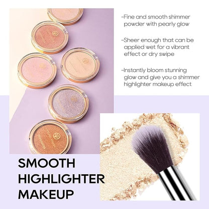 Baked Highlighter Powder Palette, Makeup Highlighter Powder Palette Sun Glow