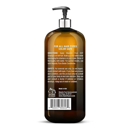 Majestic Pure Biotin Shampoo - Volumizing Shampoo for Hair Loss - with DHT-3 Blocker - Hydrating & Nourishing - Sulfate Free, for Men & Women - Thin Hair Shampoo - 16 fl oz