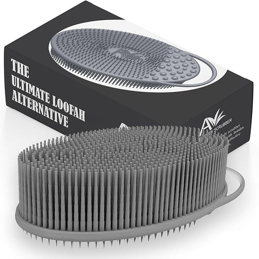 Avilana Silicone Body Scrubber – Gentle Shower Brush & Loofah Alternative – Silver-Infused Options – Fast-Drying, Hygienic, BPA-Free Silicone Body Exfoliator for Sensitive Skin, Men & Women