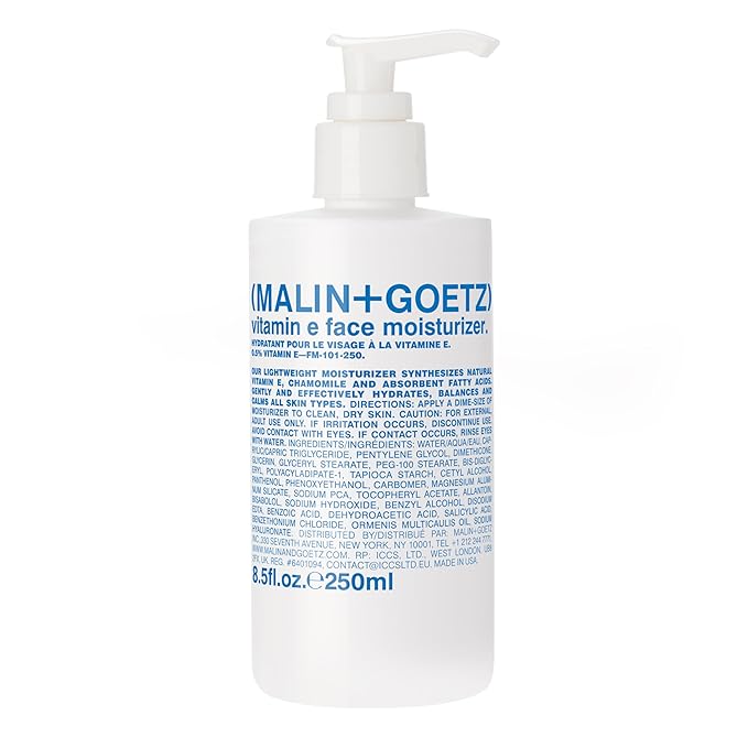Malin + Goetz Vitamin E Face Moisturizer for Women & Men, 8.5 Fl. Oz. – Hydrating Face Cream, Face Lotion for Dry Sensitive Skin, Vegan & Cruelty-Free